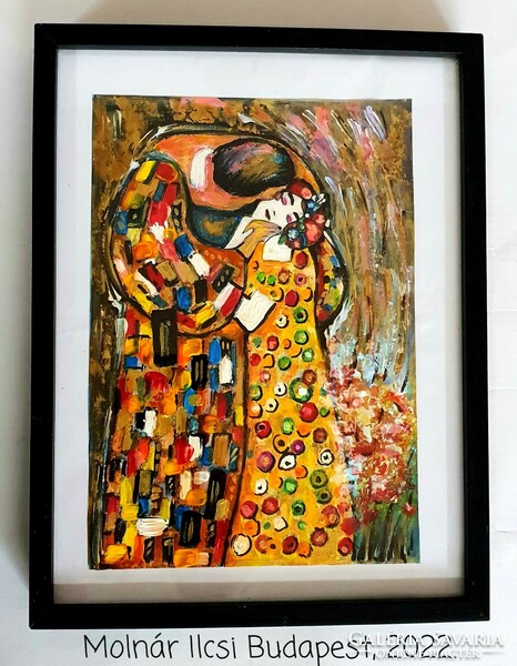 Molnár Ilcsi  "  A csók " - akvarell /akril  festményem