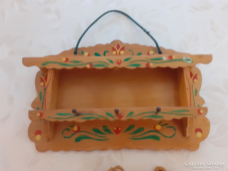 Old toy folk jug wall shelf painted mini wooden toy wooden plate holder baby furniture