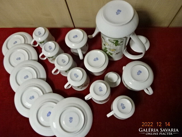Alföldi porcelain, 16-piece tea set with daisy pattern. He has! Jokai.