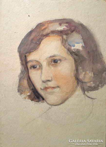 Female portrait watercolor (full size 37x27 cm)