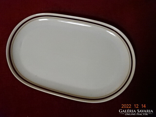 Alföld porcelain, oval meat bowl with brown stripe, length 28.5 cm. He has! Jokai.