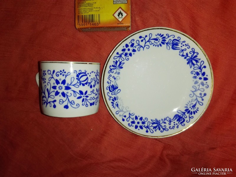 Hollóháza porcelain coffee cobalt blue pattern.