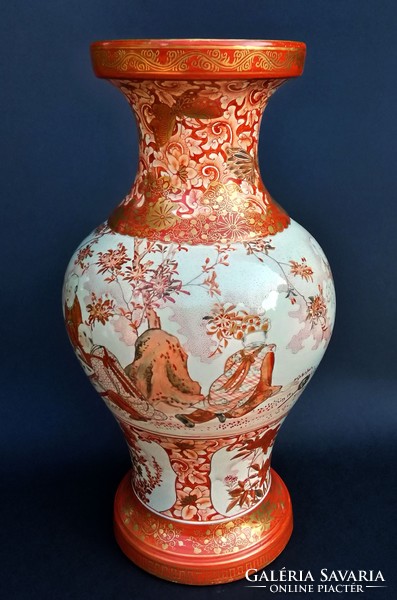 Japán kutani porcelán váza-extra finom festés!!!jelzett-Meiji period (1868-1912)