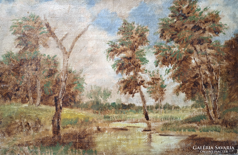 Forest landscape, oil painting (32x23 cm)