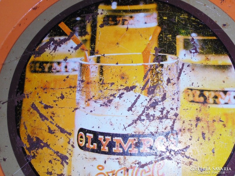 Retro OLYMPOS üdítő - reklám fém tálca - kocsma vendéglátóipari - 1970-es évekből