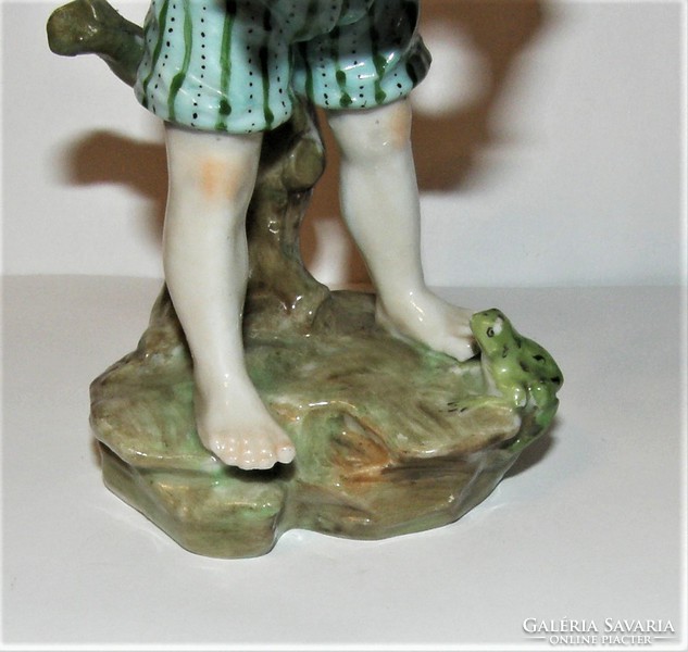 Rare antique Viennese - boy with frog - porcelain figurine