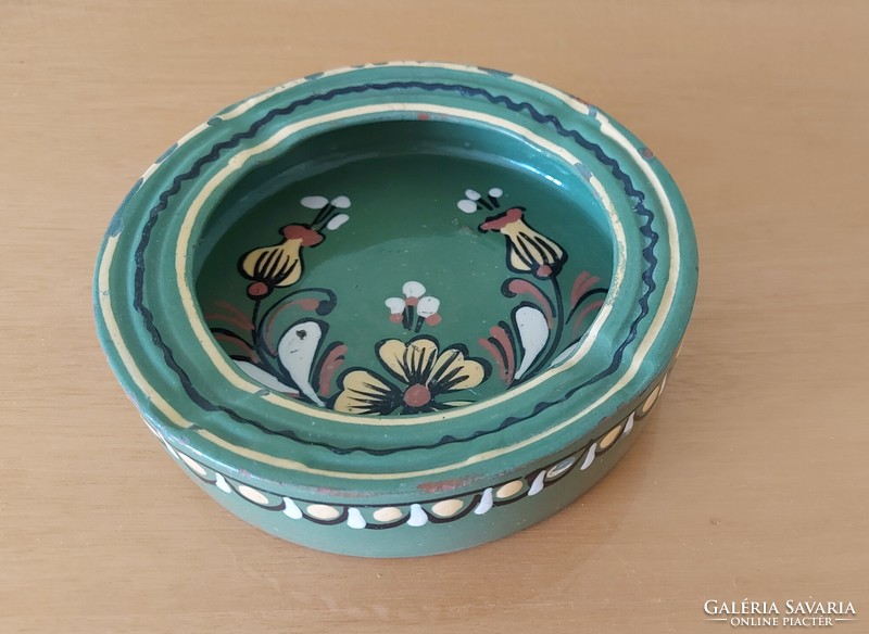 Ceramic ashtray, ashtray painted with folk motifs