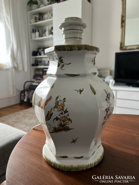 French Moustiers faience table lamp