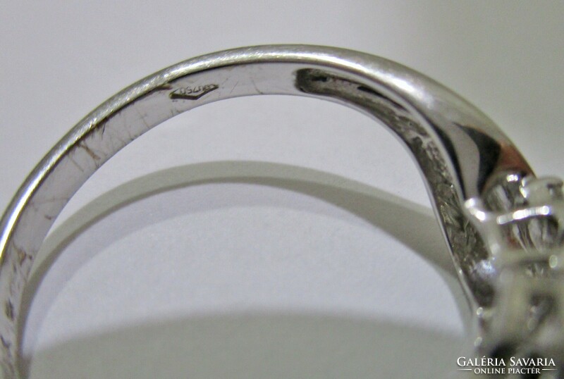 Csodálatos  régi art deco 18kt arany gyűrű tahiti gyönggyel és 0,18ct brillel akció!
