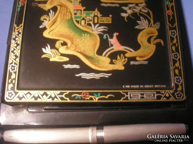 Ú2 antique note holder gilded + enamel painted rarity