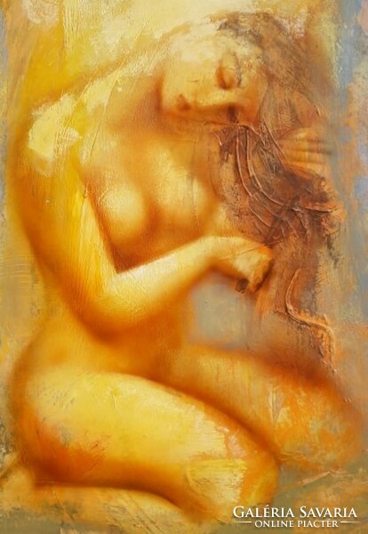 Nude painting / wine.