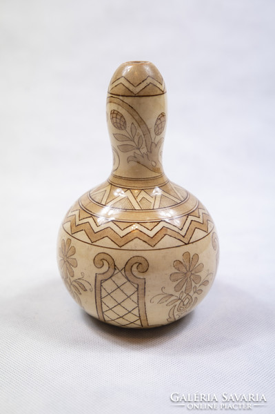 Antik Zsolnay lopótök formájú váza, jelöletlen