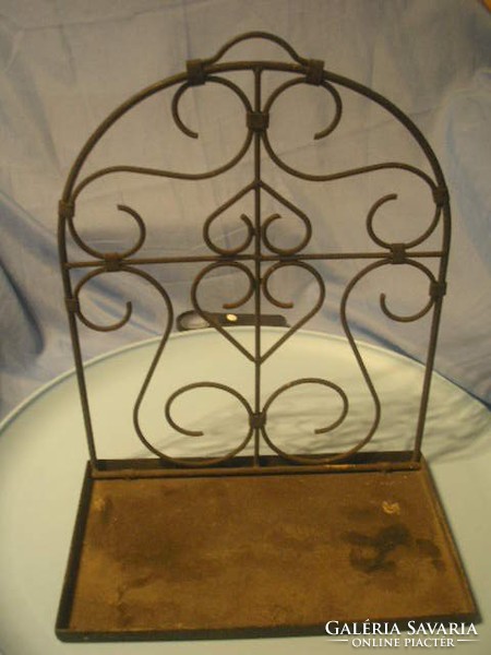 N9 Unique Large Ornate Strong Wrought Iron Flower Holders Rarity Foldable Base 30x18x38 High Pair
