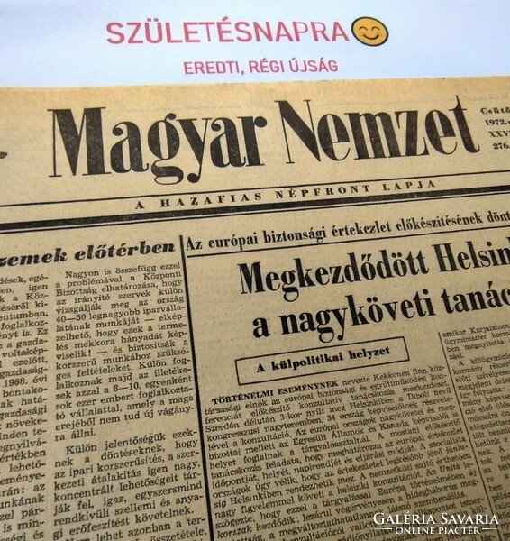 1968 január 11  /  Magyar Nemzet  /  SZÜLETÉSNAPRA :-) Eredeti, régi újság Ssz.:  18112