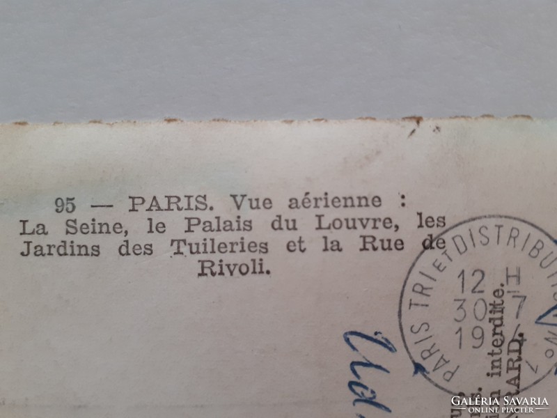 Régi képeslap 1954 Párizs Paris fotó levelezőlap