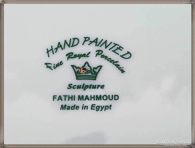 Fathi Mahmoud egyiptomi porcelán dísztányér