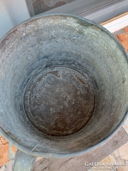 10 Liter tin bowl, 2-handled washing pot pot, village peasant decoration
