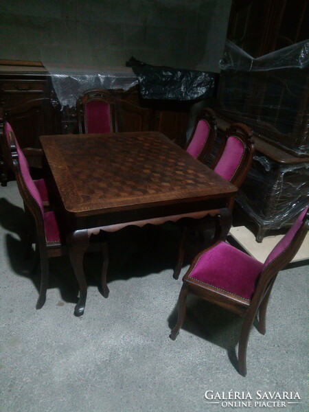 Neobaroque dining table with 6 chairs