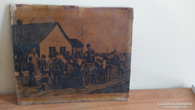 (K) old picture, etching or some kind of litho, I can't tell