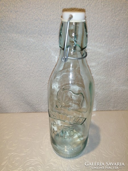 Original, Italian, milk bottle with buckle.