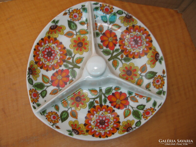 Retro floral schmidt Brazilian porcelain divided serving bowl
