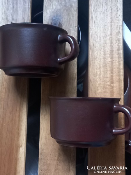 Post modern Hungarian ceramics, long coffee/tea cup pair-design historical icon
