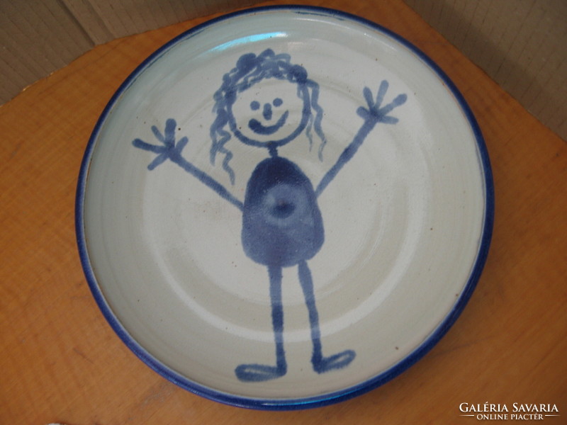 Studio ceramic plate and mug with children's drawings