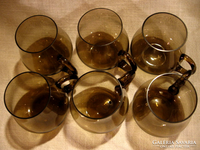 Set of whiskey glasses with thin smoke color 6 pcs