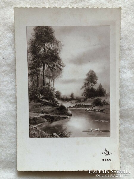 Antique, old postcard - post clean -2.