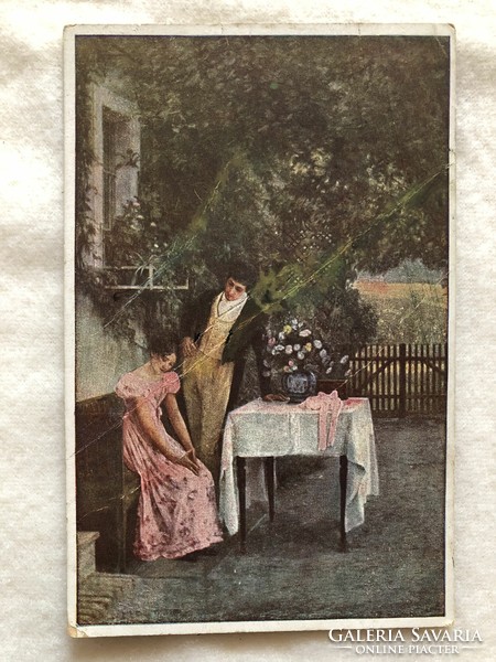 Antik romantikus képeslap - 1924                         -2.