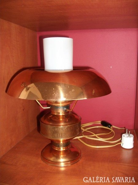 Industrial copper table lamp