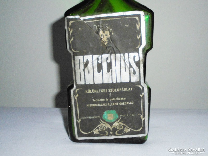 Retro bacchus special grape spirit glass bottle - Kiskunhalas state farm - 1975