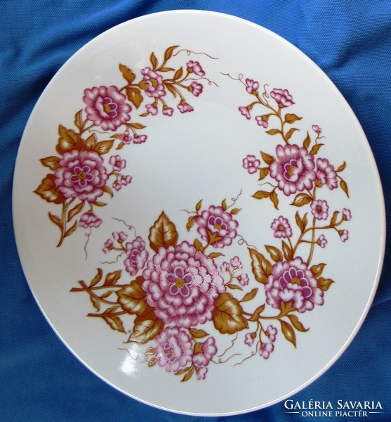 Zsolnay virágmintás porcelán  falitányér ,jelzett, átmérő   24,5  cm