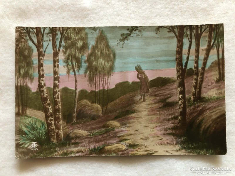 Antique, colored postcard - 1921 -2.