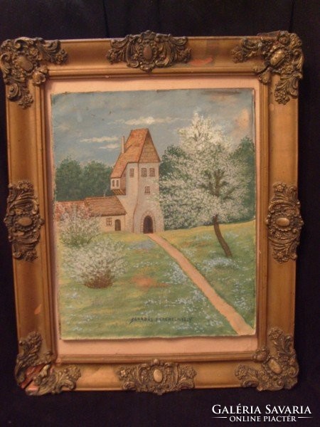 Barabás painting 1956. Gilded frame watercolor 38 x 31 cm