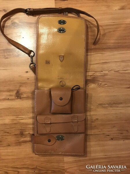 Military officer map bag made of leather