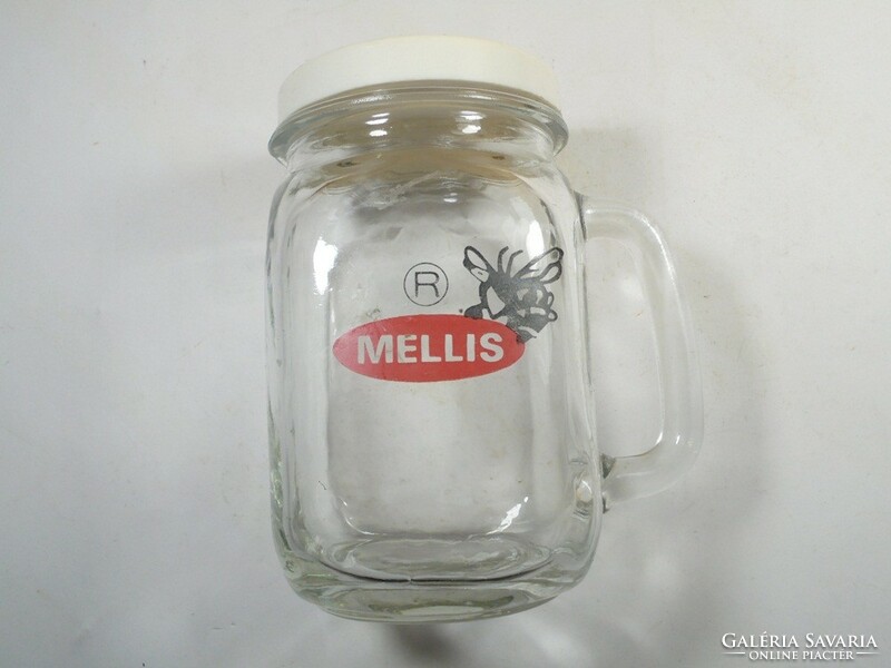 Retro old mellis honey jar honey honey glass jar glass mug - with original plastic cap