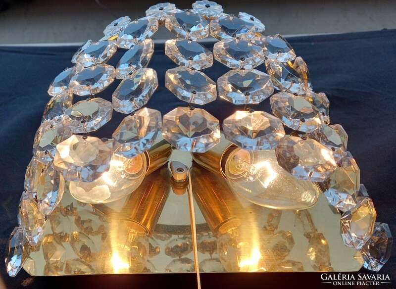 Real crystal basket wall lamp