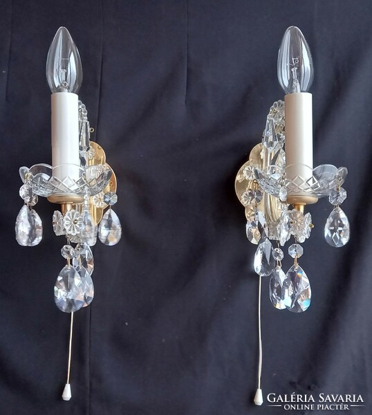 Mária Theresia style lead crystal wall arm pair a
