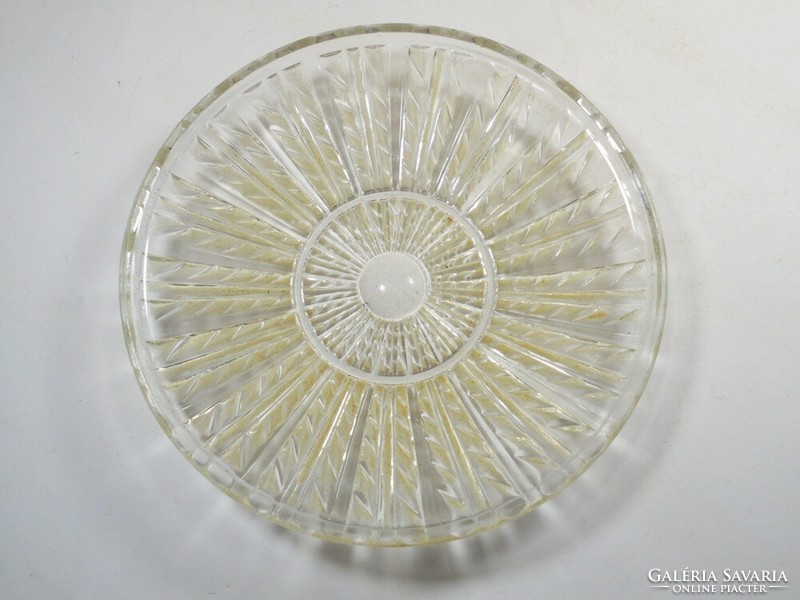 Retro régi üveg tálca kínáló - kb. 1970-1980-as évekből - 16 cm átmérő