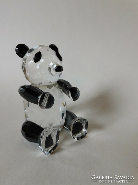 Panda bear - polished solid glass