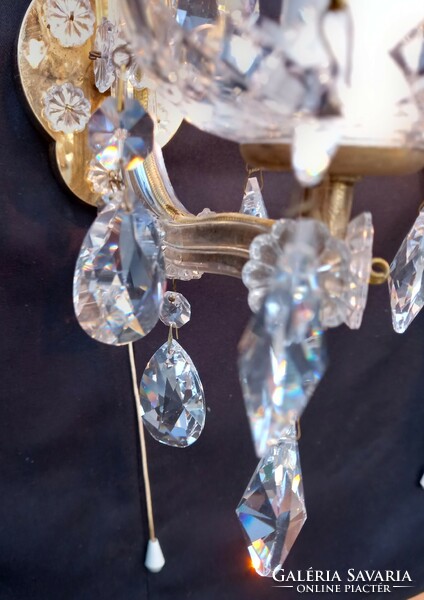 Mária Theresia style lead crystal wall arm pair a