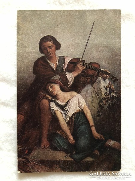 Antik romantikus  képeslap - 1918                    -2.