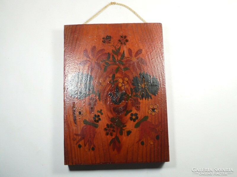 Retro unique handmade painted wooden hanging picture wall picture - flower pattern