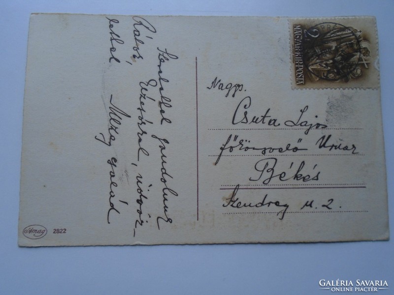 D192327    Régi  képeslap  -    Húsvéti Üdvözlet  Csibe barkával- ibolya 1930's