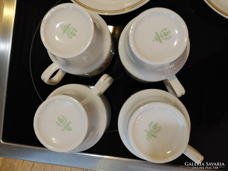 Hollóházi porcelán  4 darabos kávéskészlet