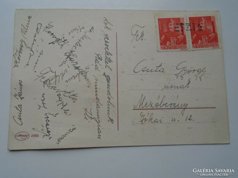 D192332 old postcard - vészt - mezőberény many signatures 1930k