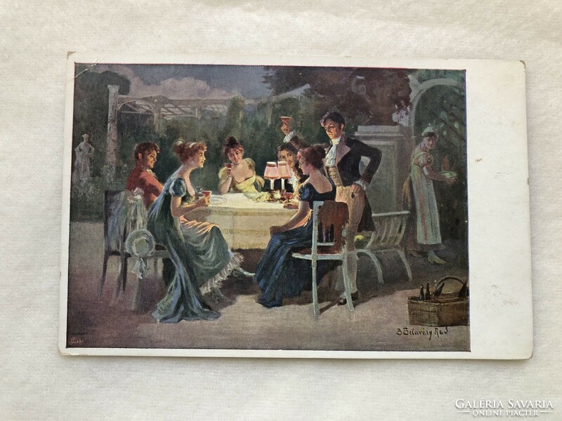 Antique romantic postcard -2.