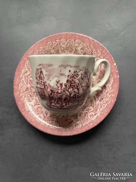 Pink, pink, English, scenic tea cup