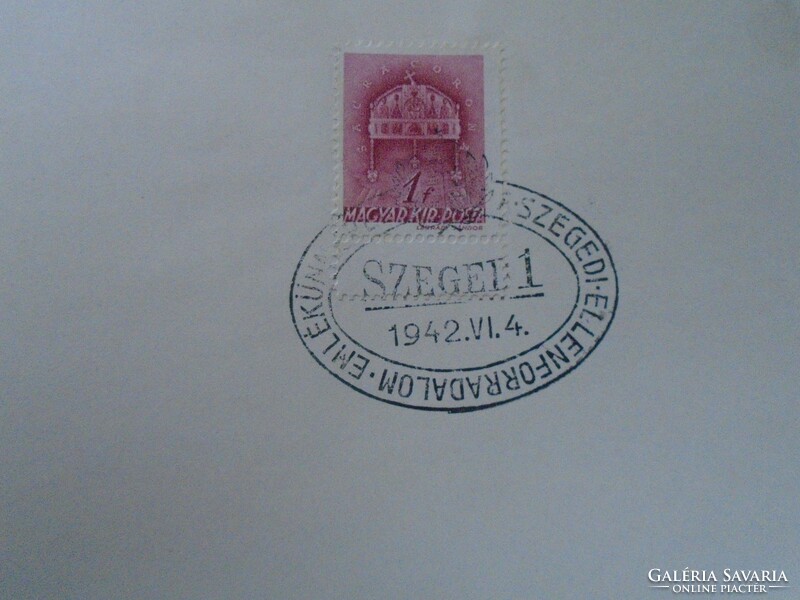 D192452  Alkalmi bélyegzés  Szeged - Szegedi Ellenforradalom Emlékünnep 1942